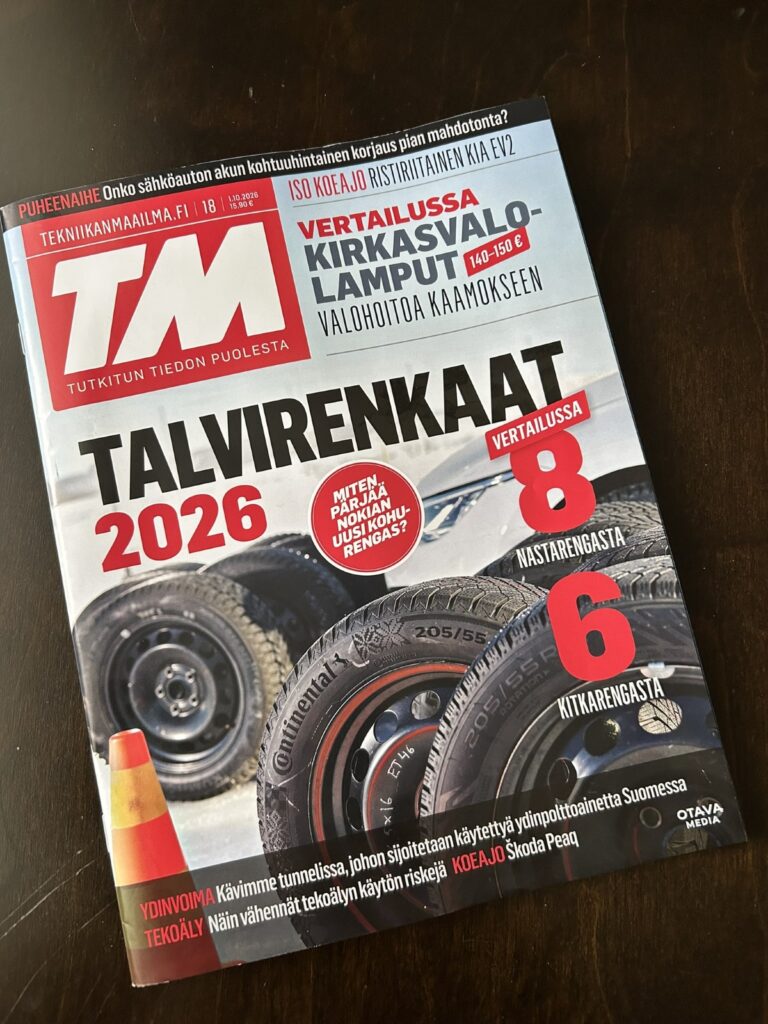 Test opon Tekniikan Maailma 2026: 205/55 R16 — opony zimowe · Nordyckie opony bez kolców